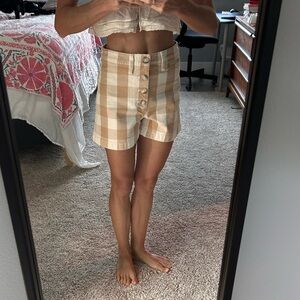 Madewell gingham/checked shorts with buttons